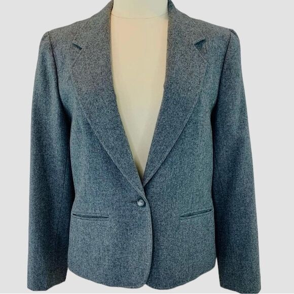 PENDLETON Wool Blazer Vintage Tailored Fully Lined Gray Size 6 - Picture 1 of 11